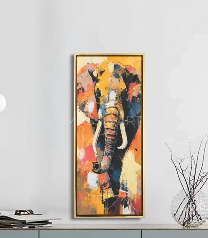 Cuadro de elefante africano en salón moderno, decoración mural contemporánea — Massinart