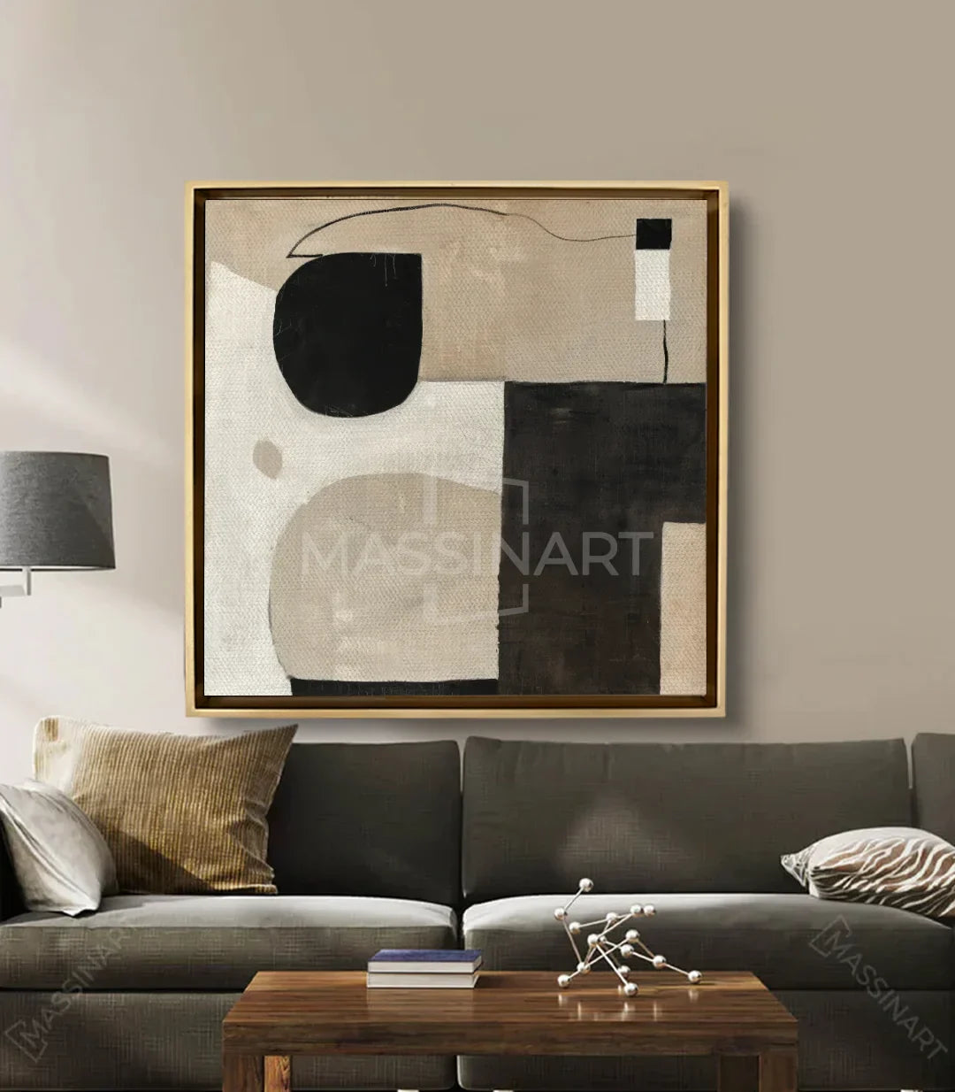 Cuadro Fractured en salón moderno minimalista — Massinart