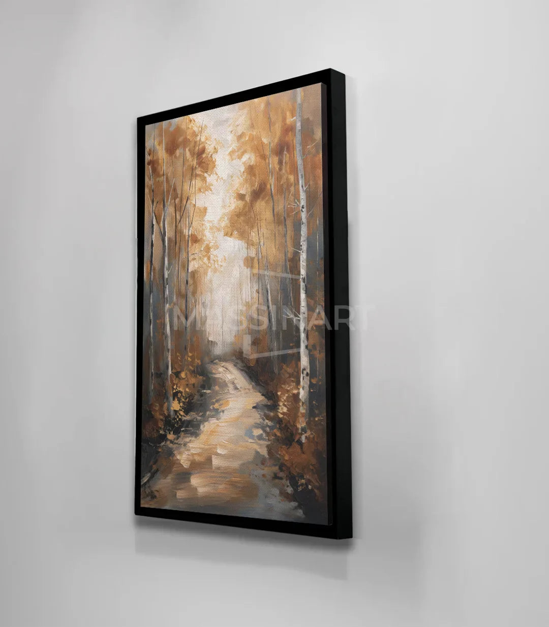 Cuadro Rustic Route bosque otoñal — estilo expresionista con pincelada libre, Massinart