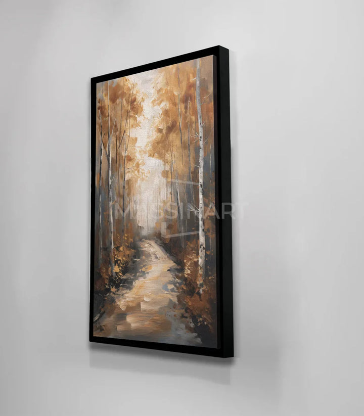 Cuadro Rustic Route bosque otoñal — estilo expresionista con pincelada libre, Massinart