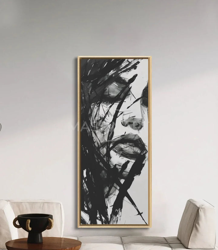 Decoración de pasillo contemporáneo — cuadro figurativo abstracto Unbroken vertical, Massinart