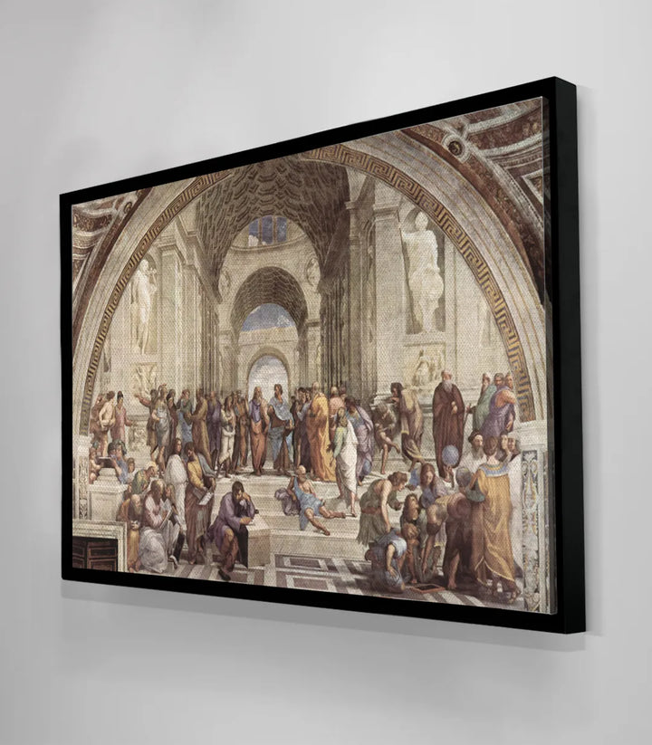 Encuadre detalle arcos fresco La Escuela de Atenas lienzo decorativo Massinart
