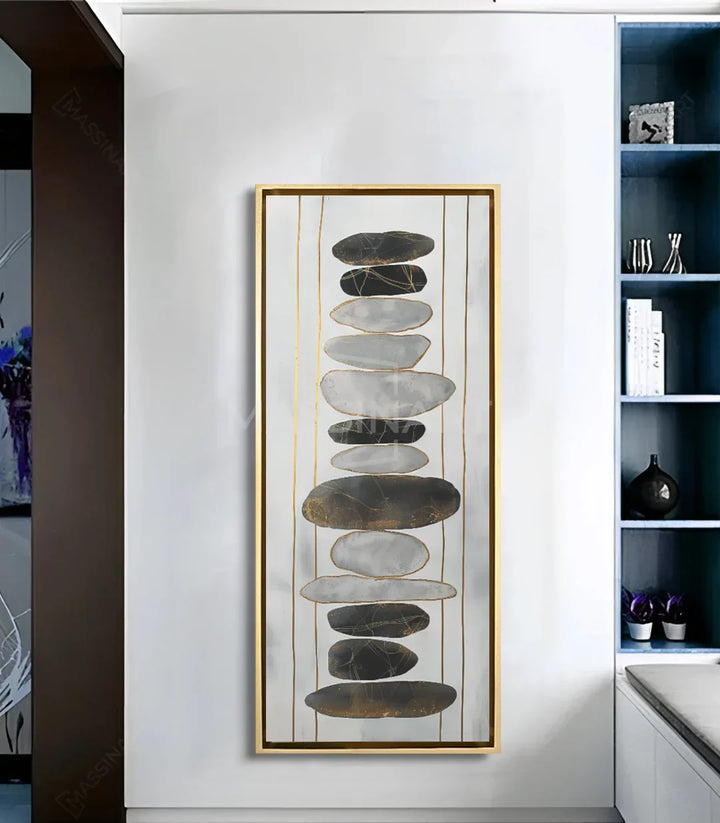 Cuadro Tranquil decorando un salón moderno contemporáneo Massinart