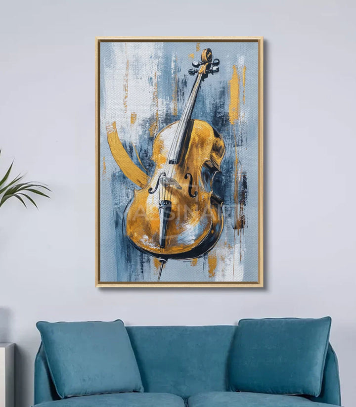 Cuadro Cello Massinart — decoración pasillo interior con arte mural