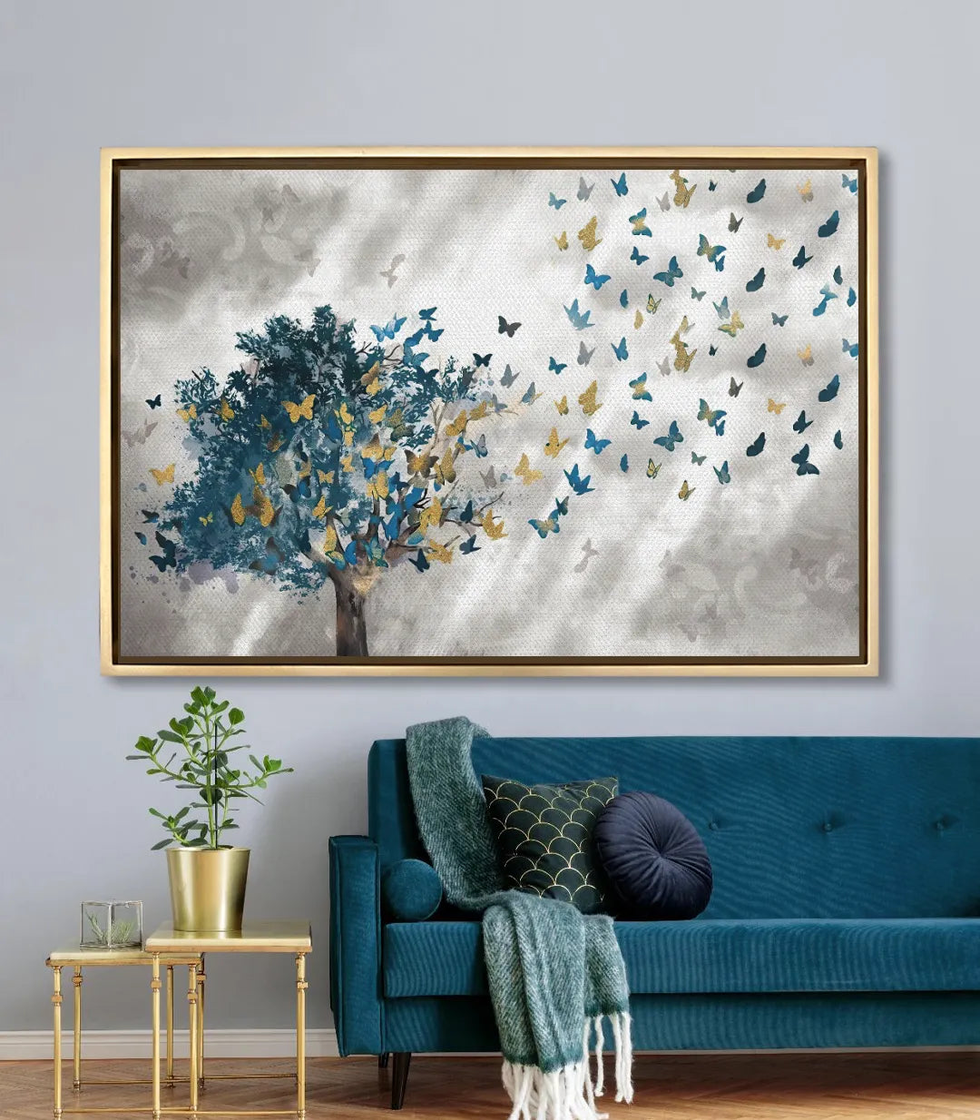 Cuadro Butterfly Effect en salón moderno — decoración pared Massinart