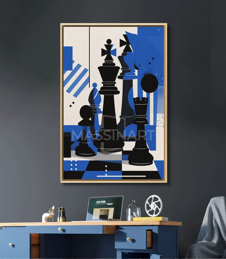 Cuadro Chess Massinart — ambientación en escritorio moderno con decoración mural