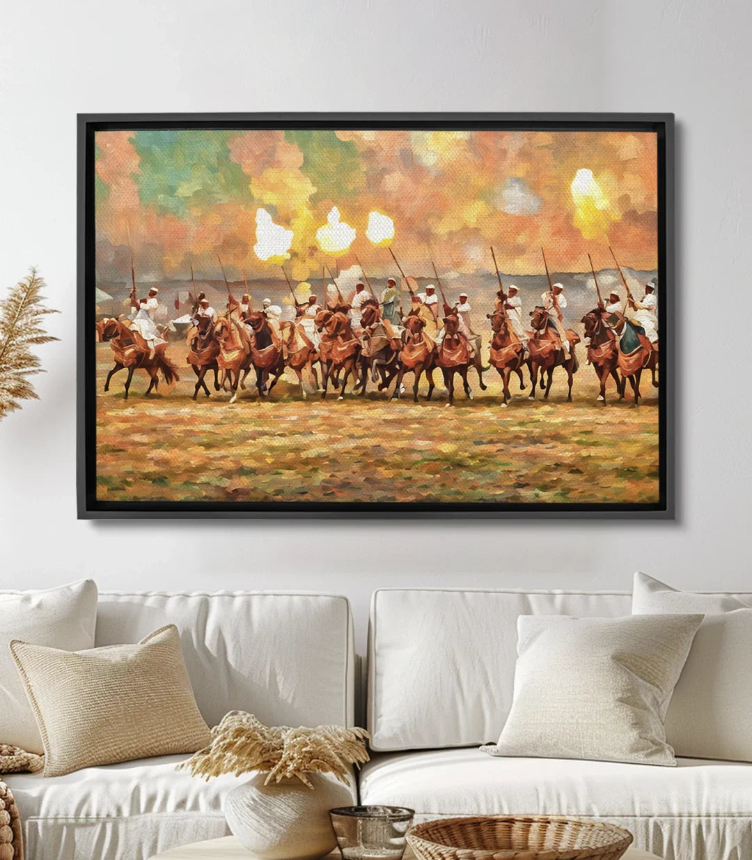Cuadro Baroud Majestic - carga de caballería marroquí estilo expresionista Massinart
