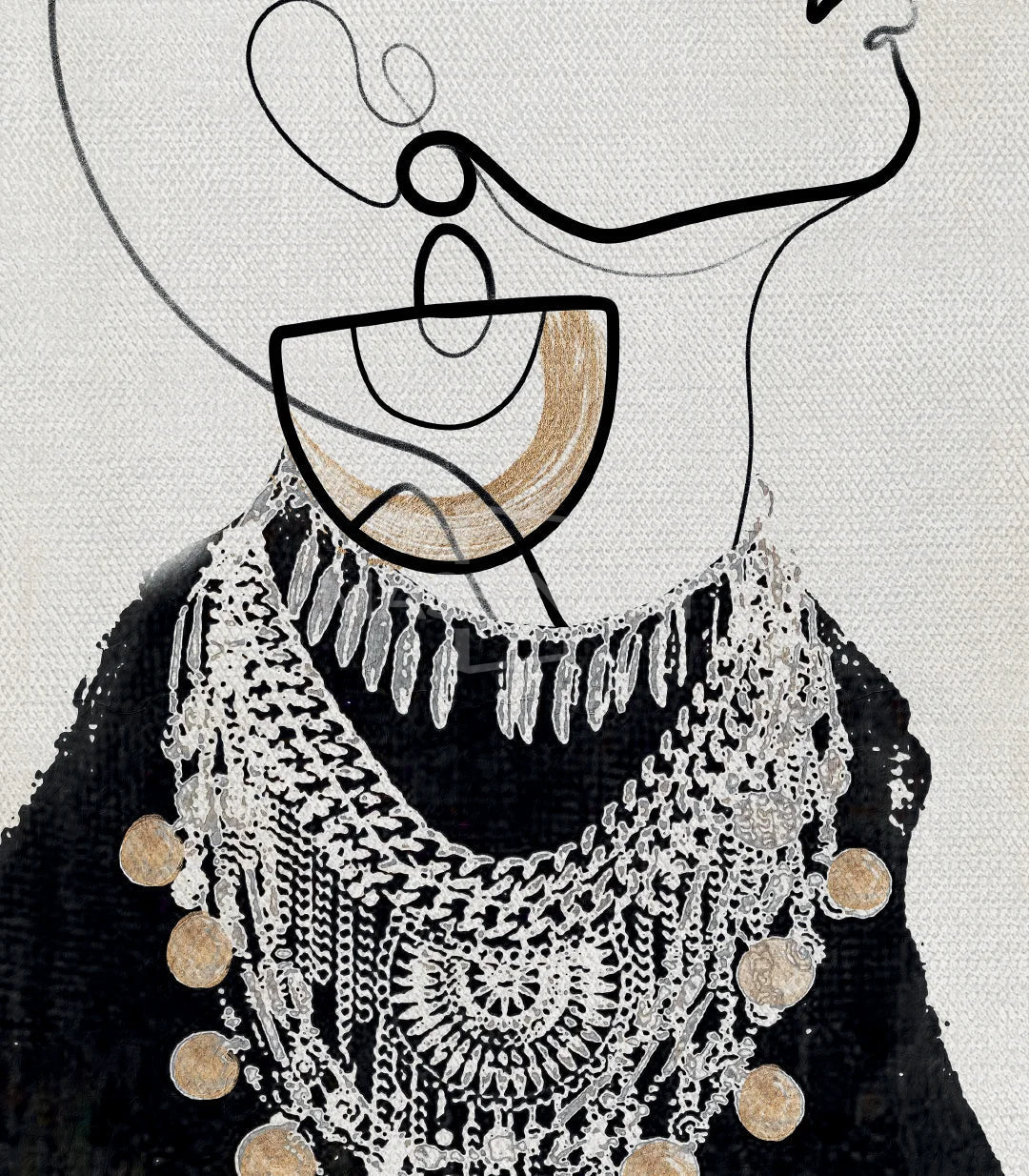 Cuadro Jewels of Africa acabado premium marco negro Massinart