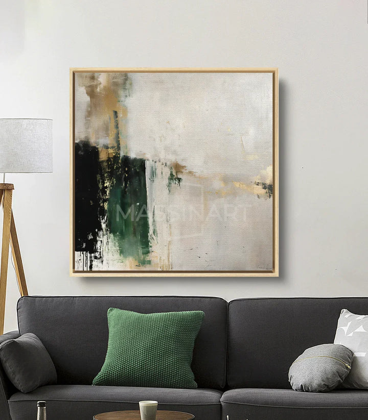 Decoración interior contemporánea con cuadro Allure abstracto cuadrado — Massinart