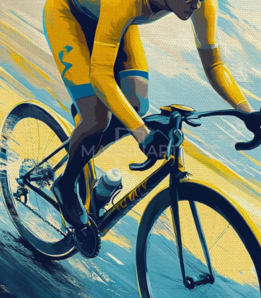 Cuadro Golden Ride en interior — marco listo para colgar decoración moderna