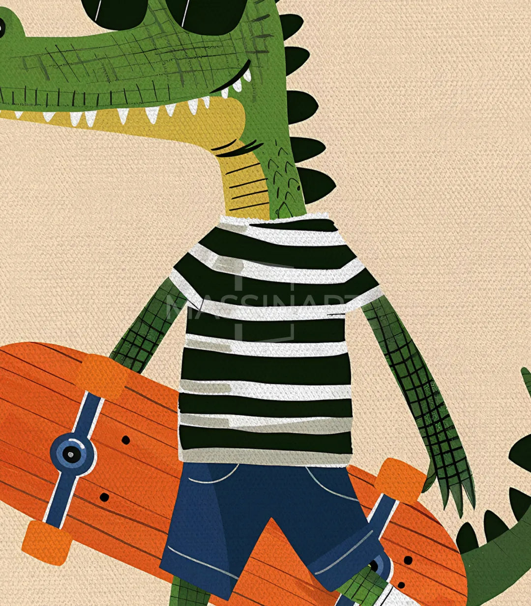 Cuadro díptico personajes divertidos cocodrilos estilizados — Massinart