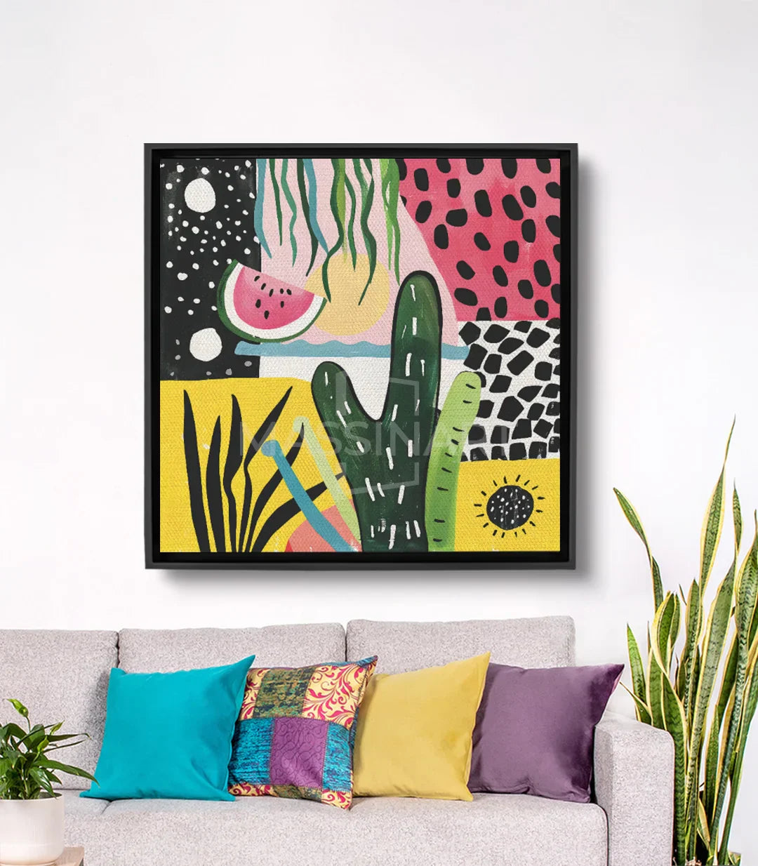 Cuadro sandía cactus arte contemporáneo colorido Massinart