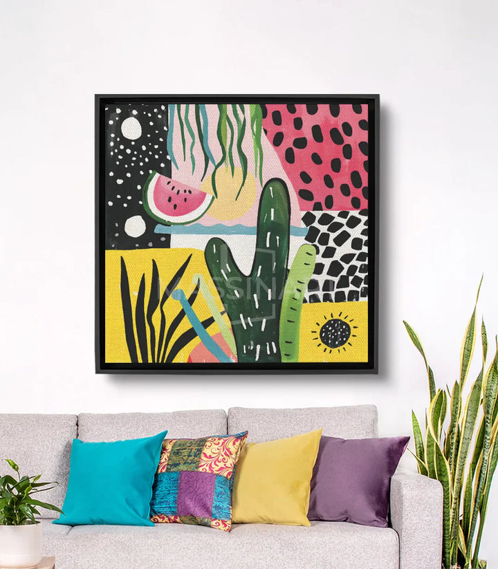 Cuadro sandía cactus arte contemporáneo colorido Massinart