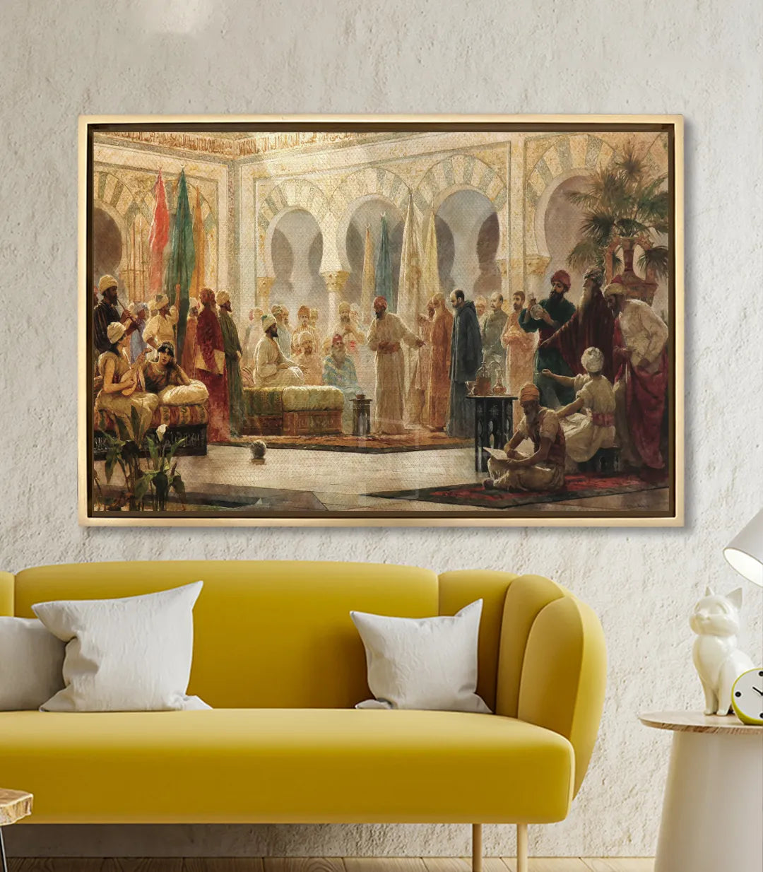 Cuadro orientalista patio califal en salón moderno, decoración de pared estilo oriental — Massinart