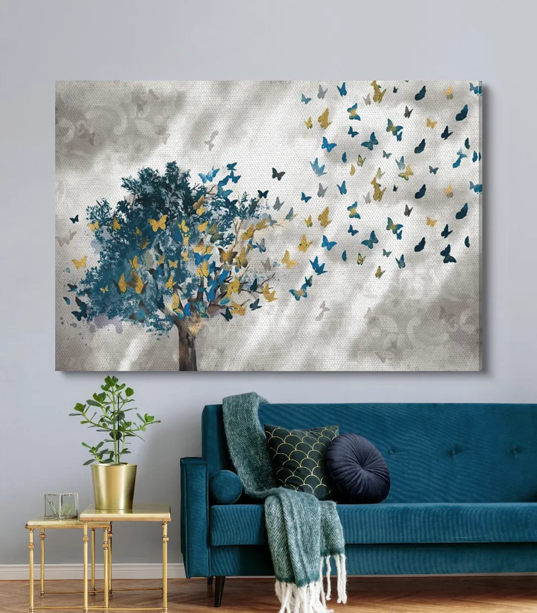 Cuadro Butterfly Effect composición árbol y mariposas Massinart