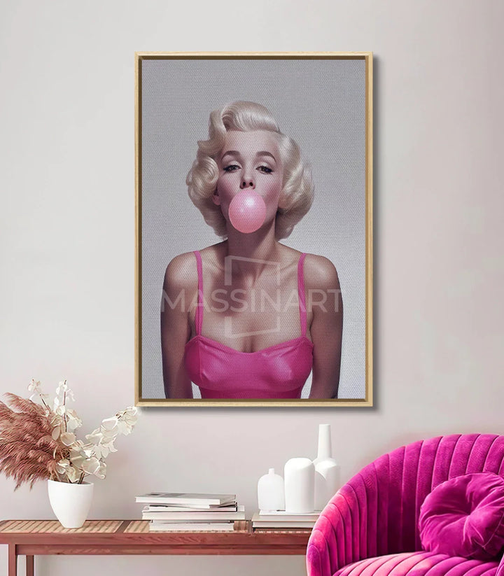 Decoración interior contemporánea — cuadro retrato mujer pop art Massinart