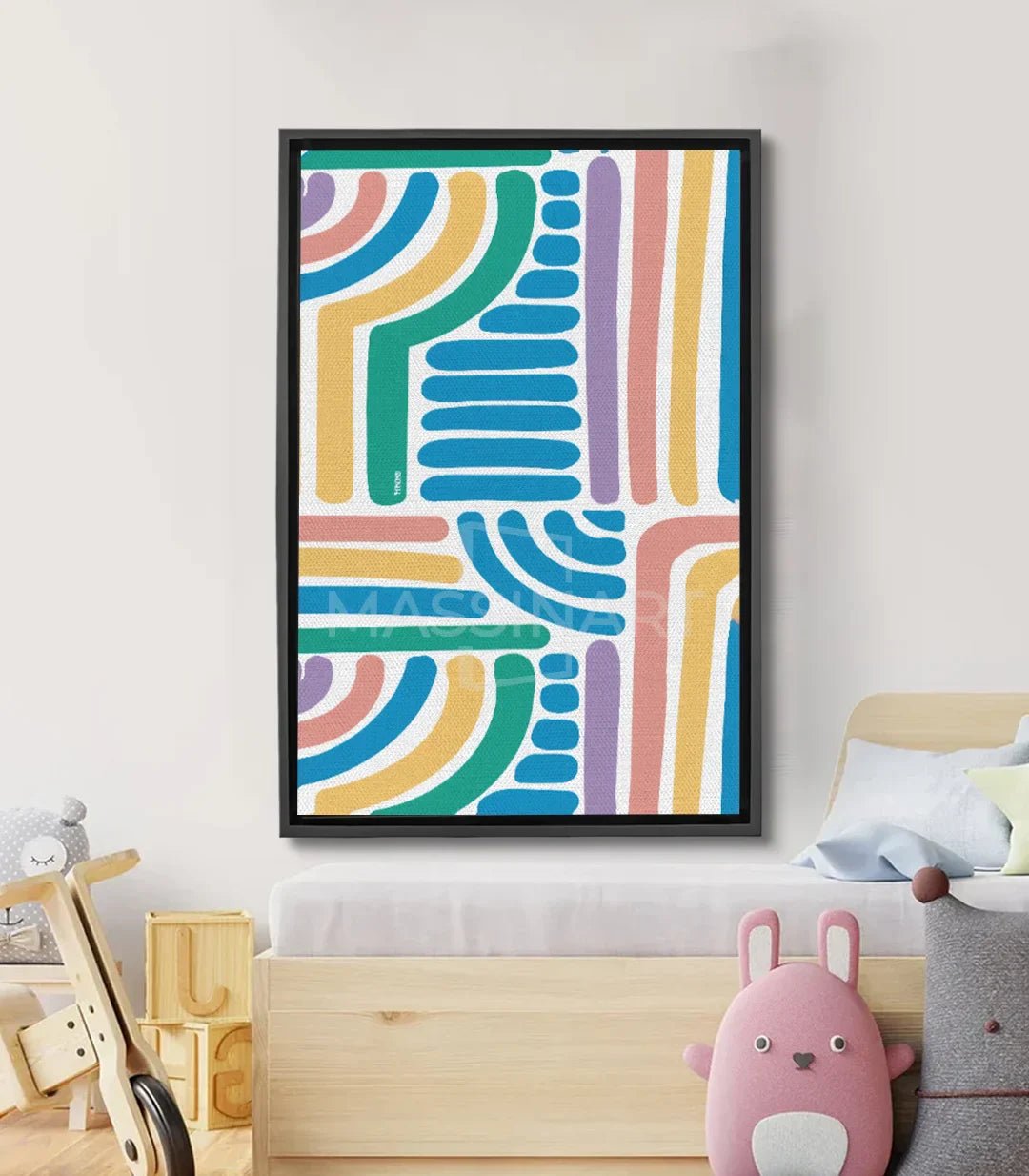 Cuadro Playful Paths geométrico multicolor — Massinart