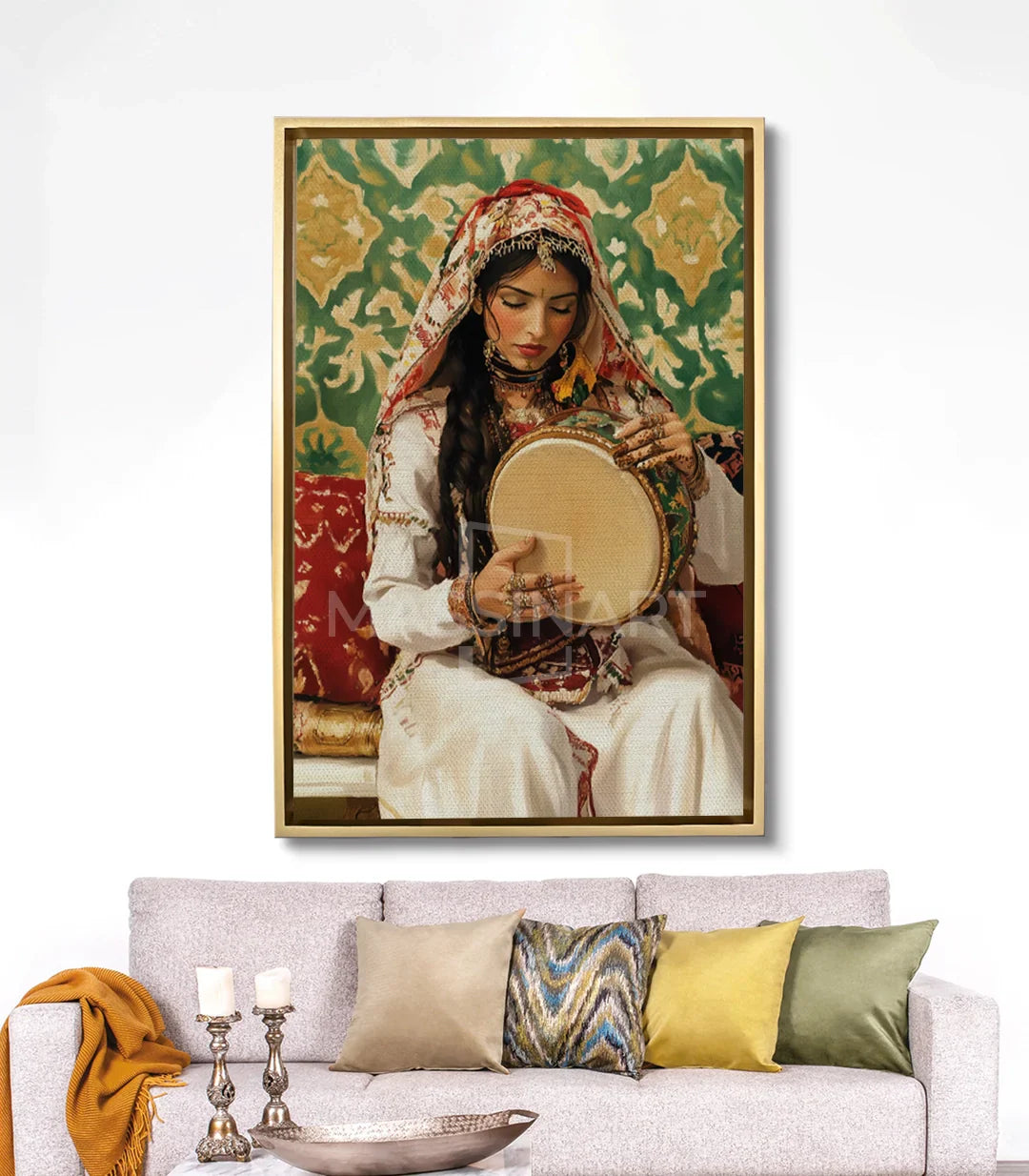 Ambiente Amazigh Rhythm — cuadro decorativo en salón moderno — Massinart