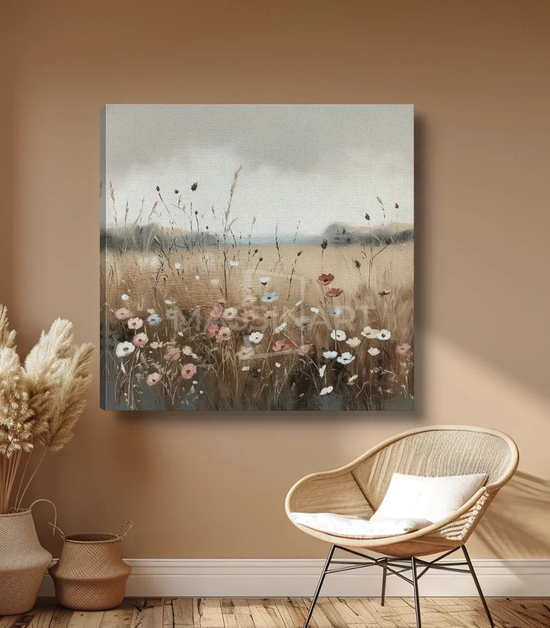 Cuadro Farmyard detalle flores silvestres pradera pastel — Massinart