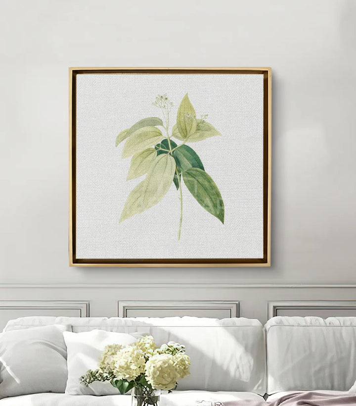 Cuadro Floral Tendrils en salón — decoración mural minimalista con motivos vegetales