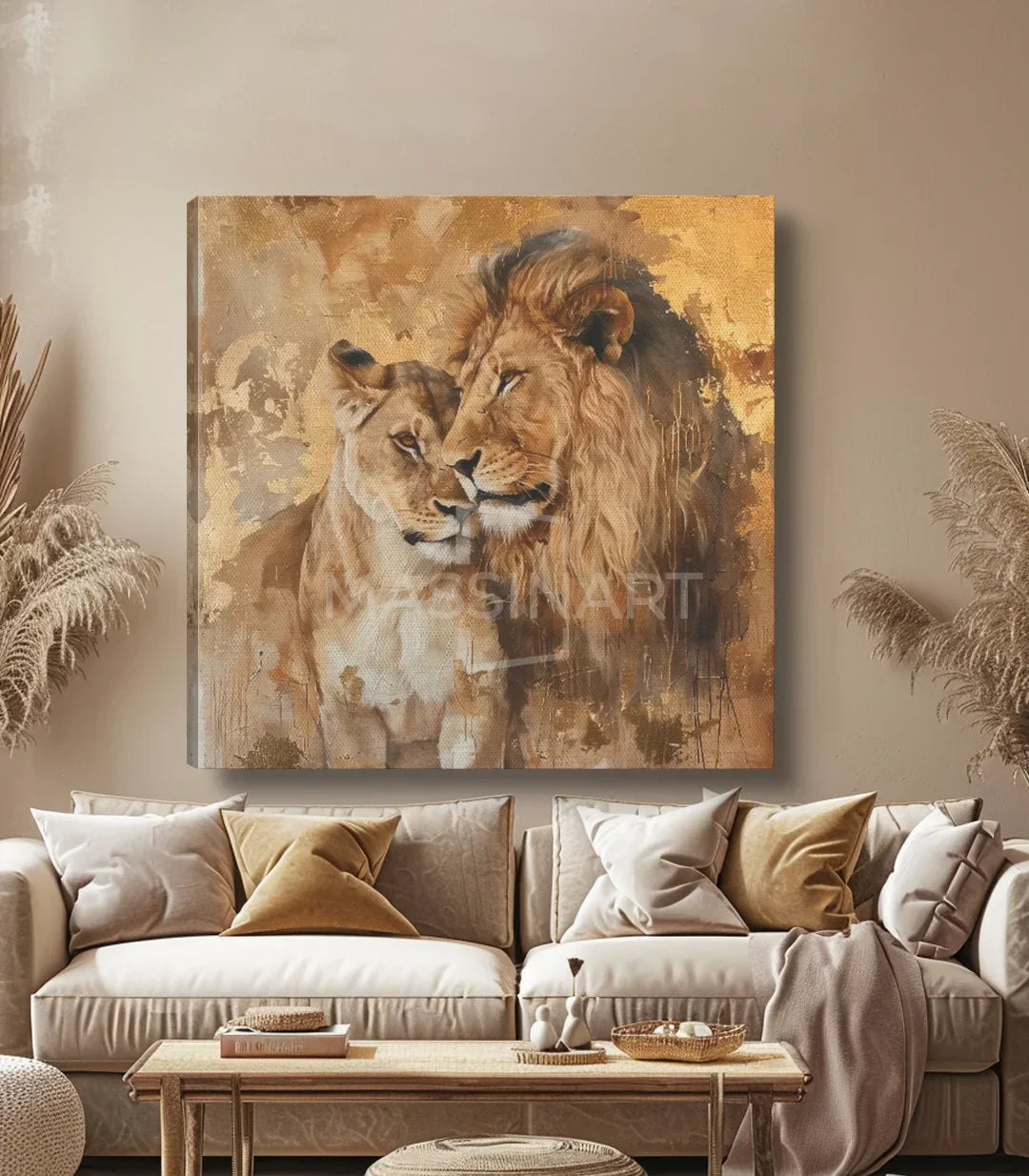 Cuadro Royal Bonds en interior decorado con estilo contemporáneo, ambiente cálido Massinart