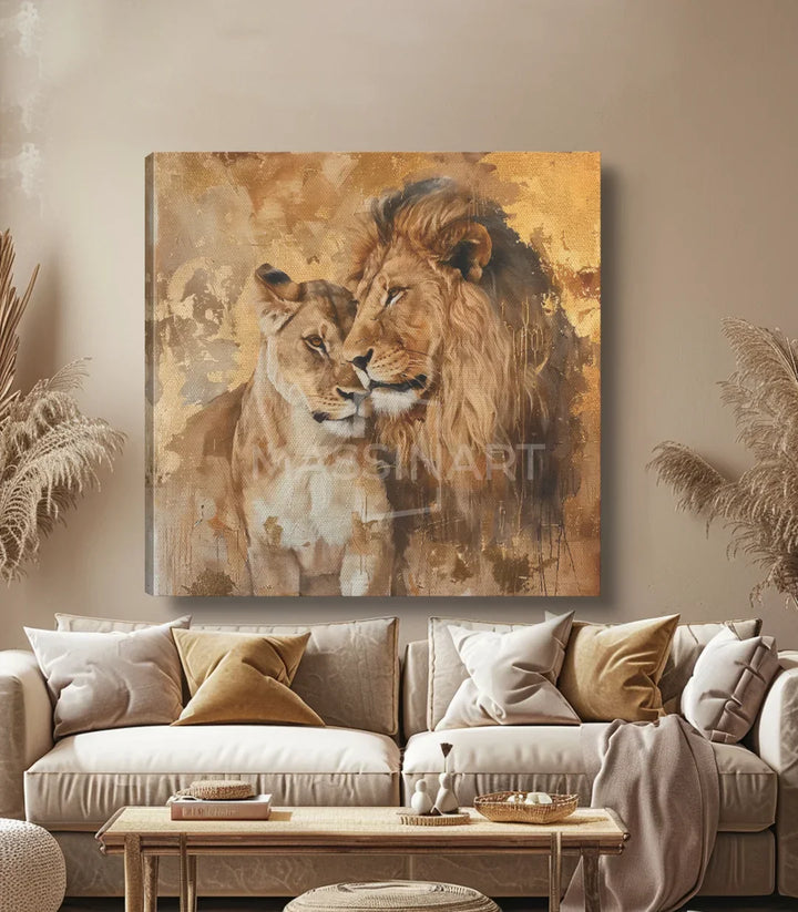 Cuadro Royal Bonds en interior decorado con estilo contemporáneo, ambiente cálido Massinart
