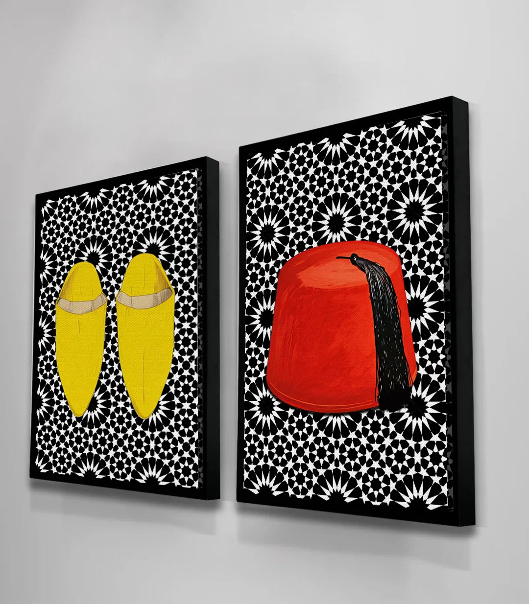 Ambientación dormitorio — cuadro Moroccan Elegance pop-art marroquí, Massinart