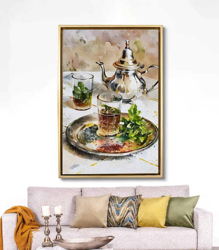 Cuadro Moroccan Tea en salón moderno — decoración mural de pared de estilo contemporáneo, Massinart
