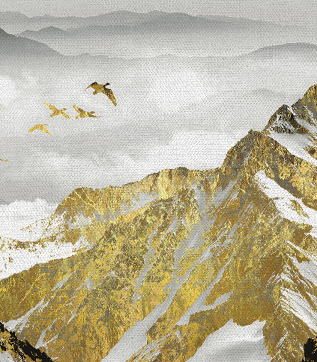 Cuadro montaña dorada en decoración de interiores — Massinart