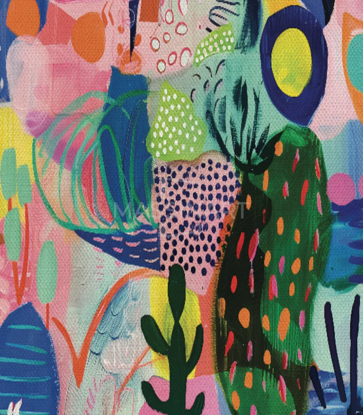 Cuadro Sylvan Muse estilo contemporáneo con formas geométricas en colores vivos — Massinart