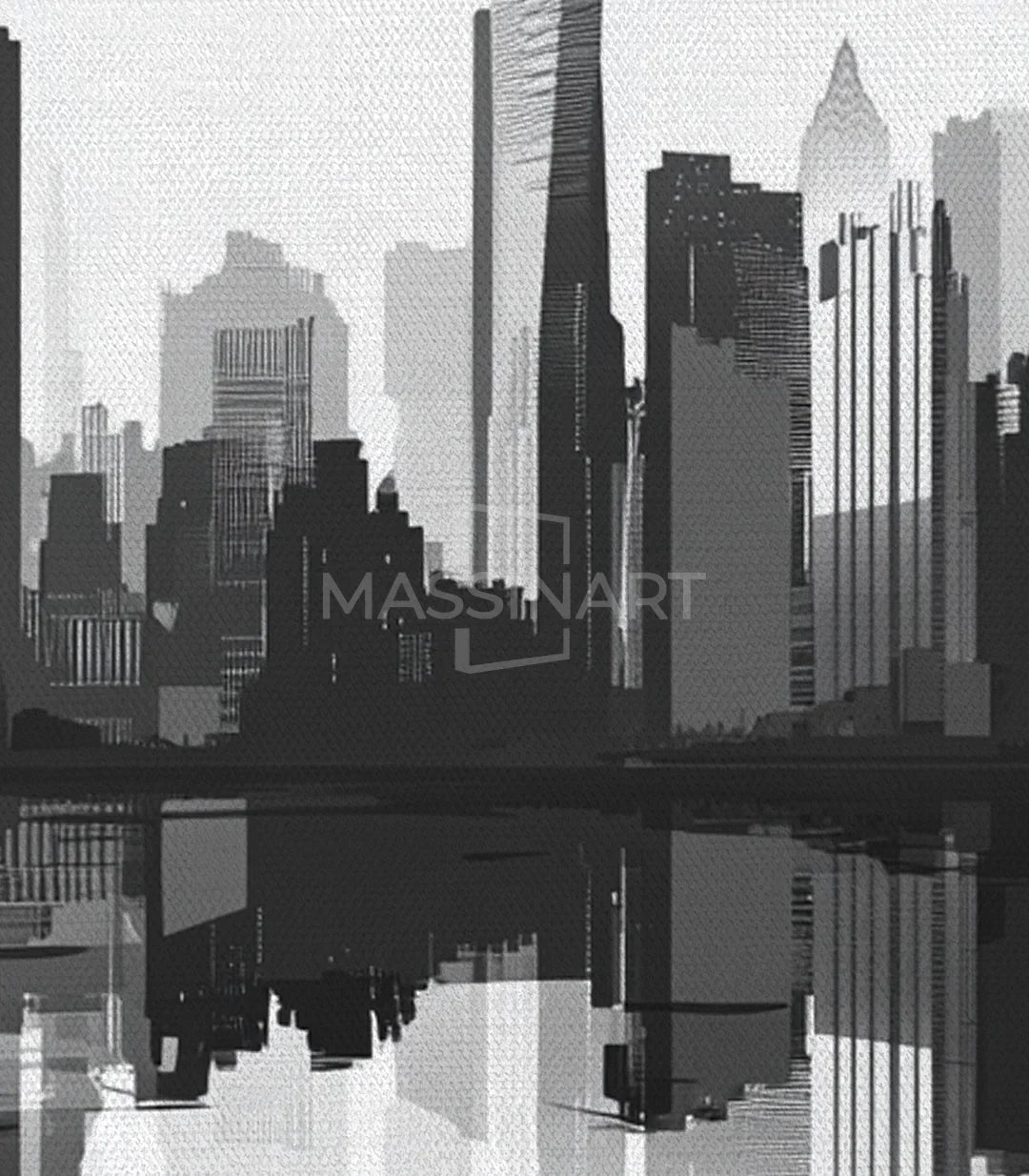 Cuadro City in Shadows con marco negro Massinart