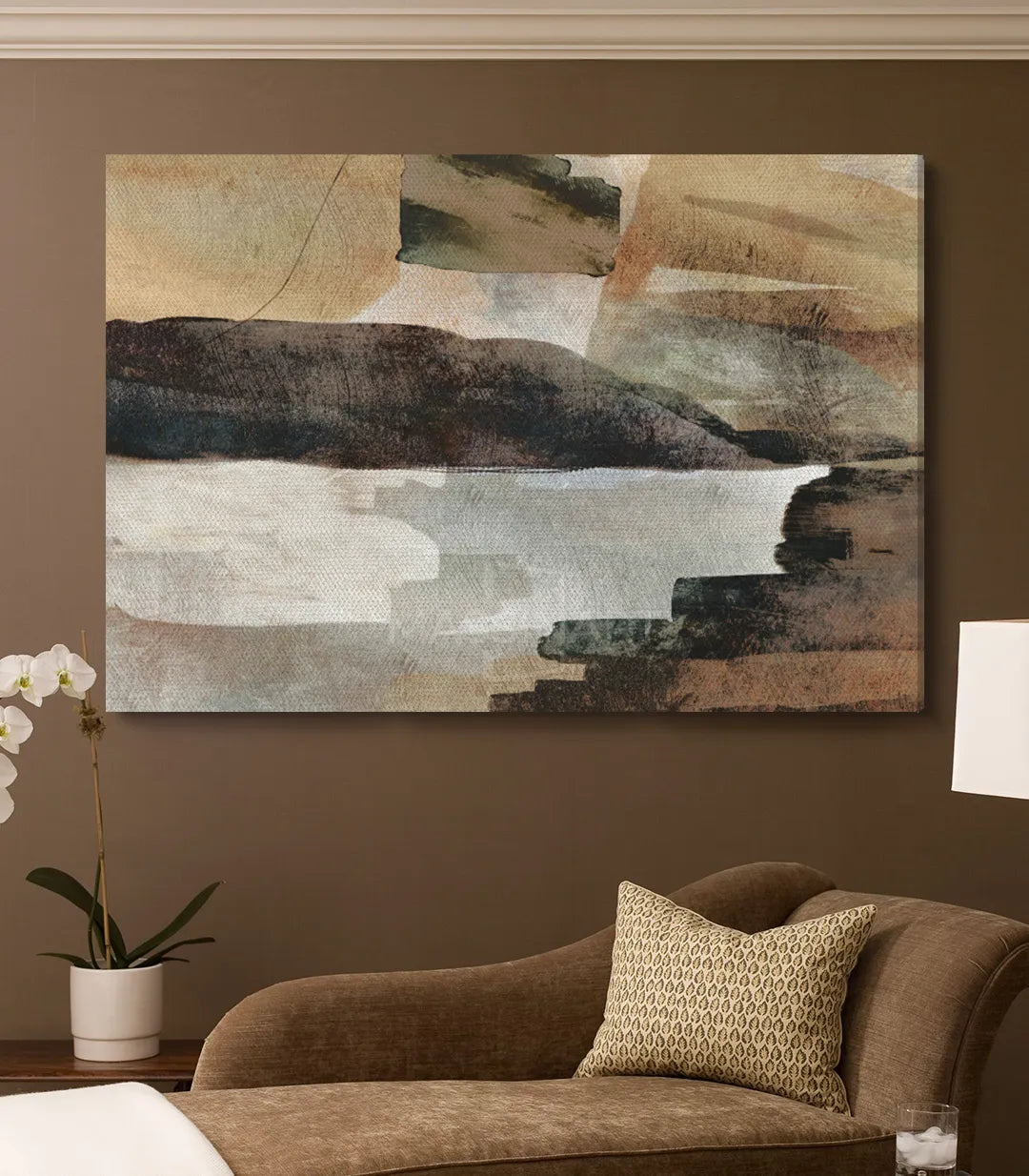 Decoración interior comedor con cuadro Wild Wanderings paisaje minimalista horizontal — Massinart