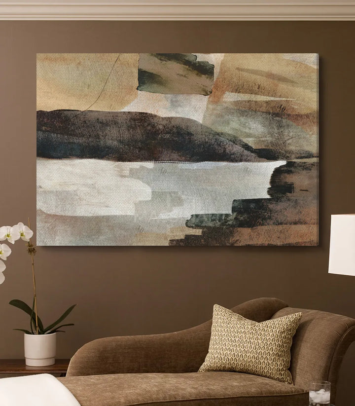 Decoración interior comedor con cuadro Wild Wanderings paisaje minimalista horizontal — Massinart