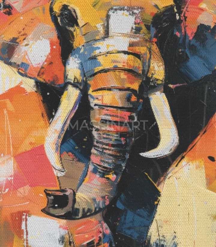 Cuadro Gentle Giant elefante con marco negro en interior contemporáneo — Massinart