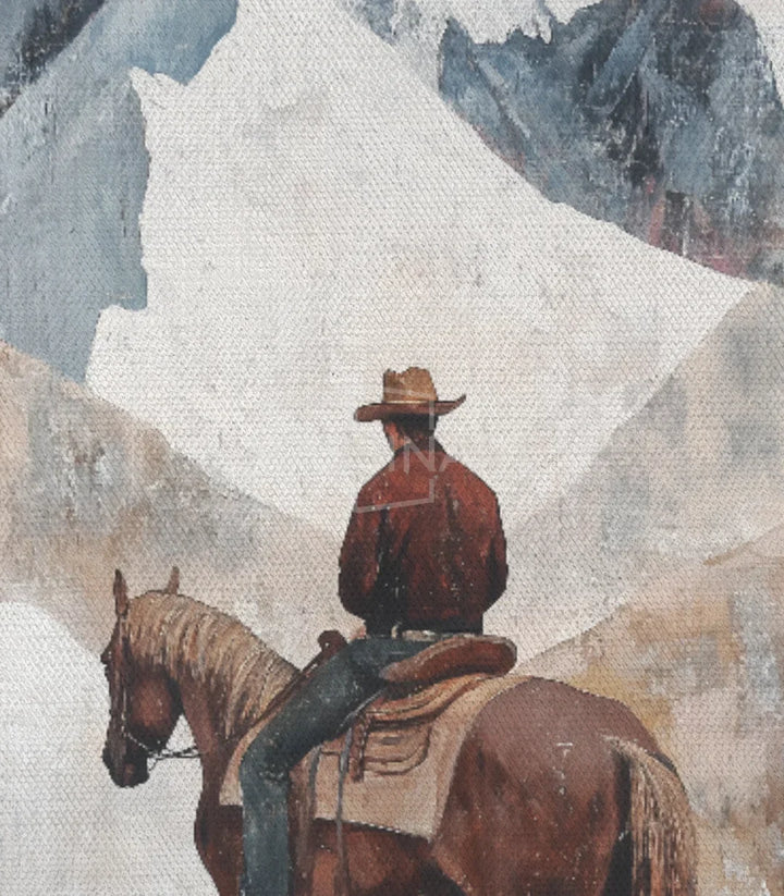 Cuadro Cowboy western vertical en interior minimalista — Massinart