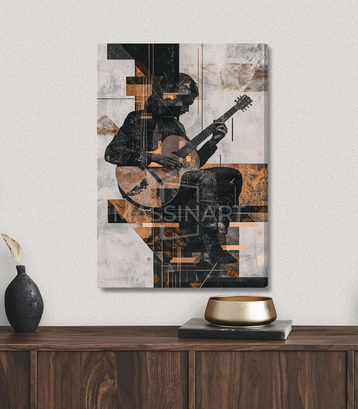 Cuadro Rhythmic Hands Massinart — composición abstracta musical en interior moderno