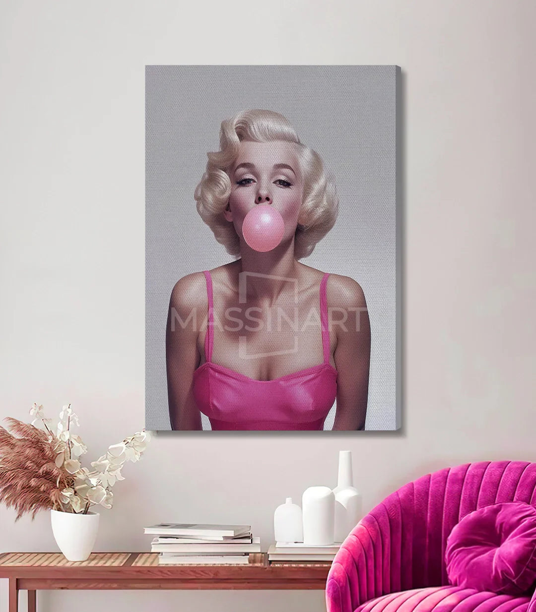 Decoración pasillo elegante — cuadro Pop Queen Massinart estilo pop art