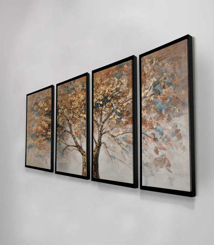 Detalle hojas doradas cuadro Tree of Life naturaleza Massinart