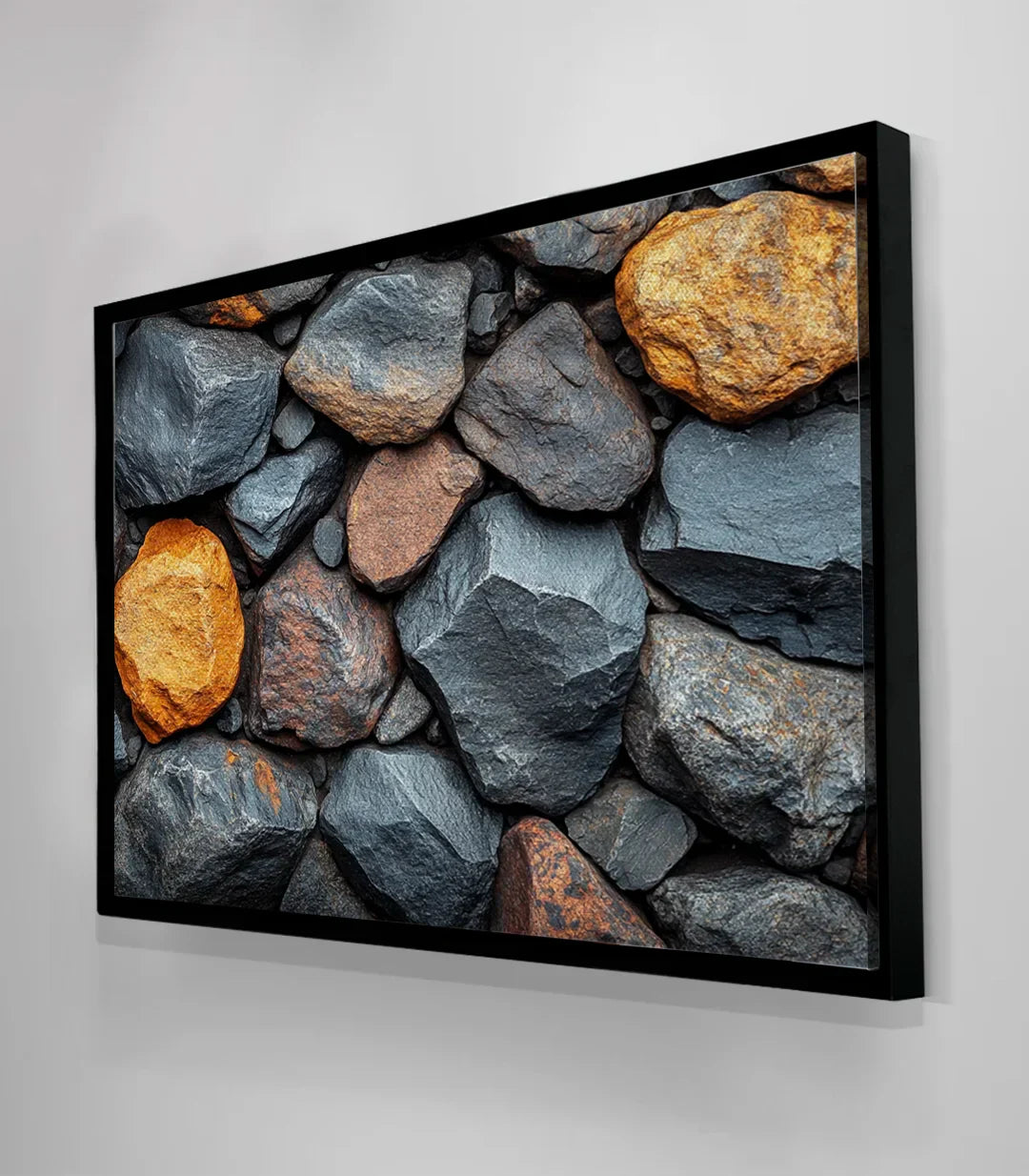 Vista en primer plano de piedras naturales — cuadro Rock Balance Massinart, textura bruta mineral