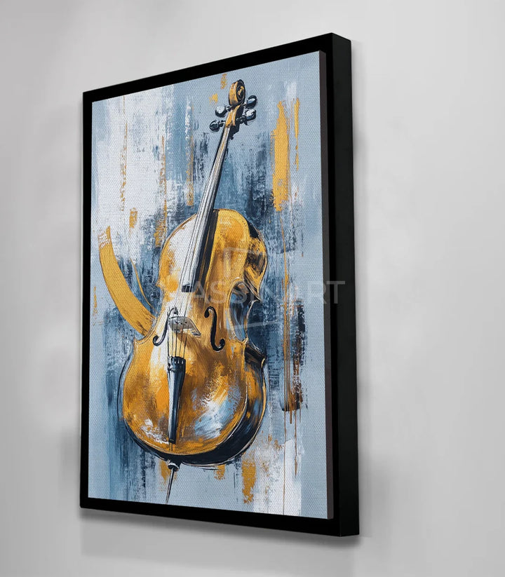 Cuadro Cello Massinart — detalle textura pintura violonchelo abstracto