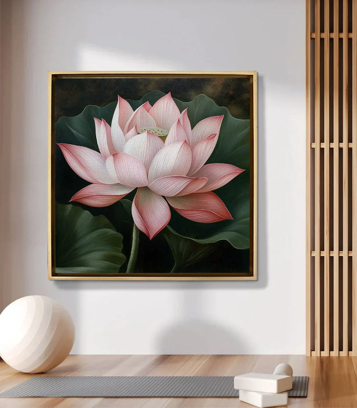 Cuadro loto rosa en salón moderno, decoración de pared — Massinart