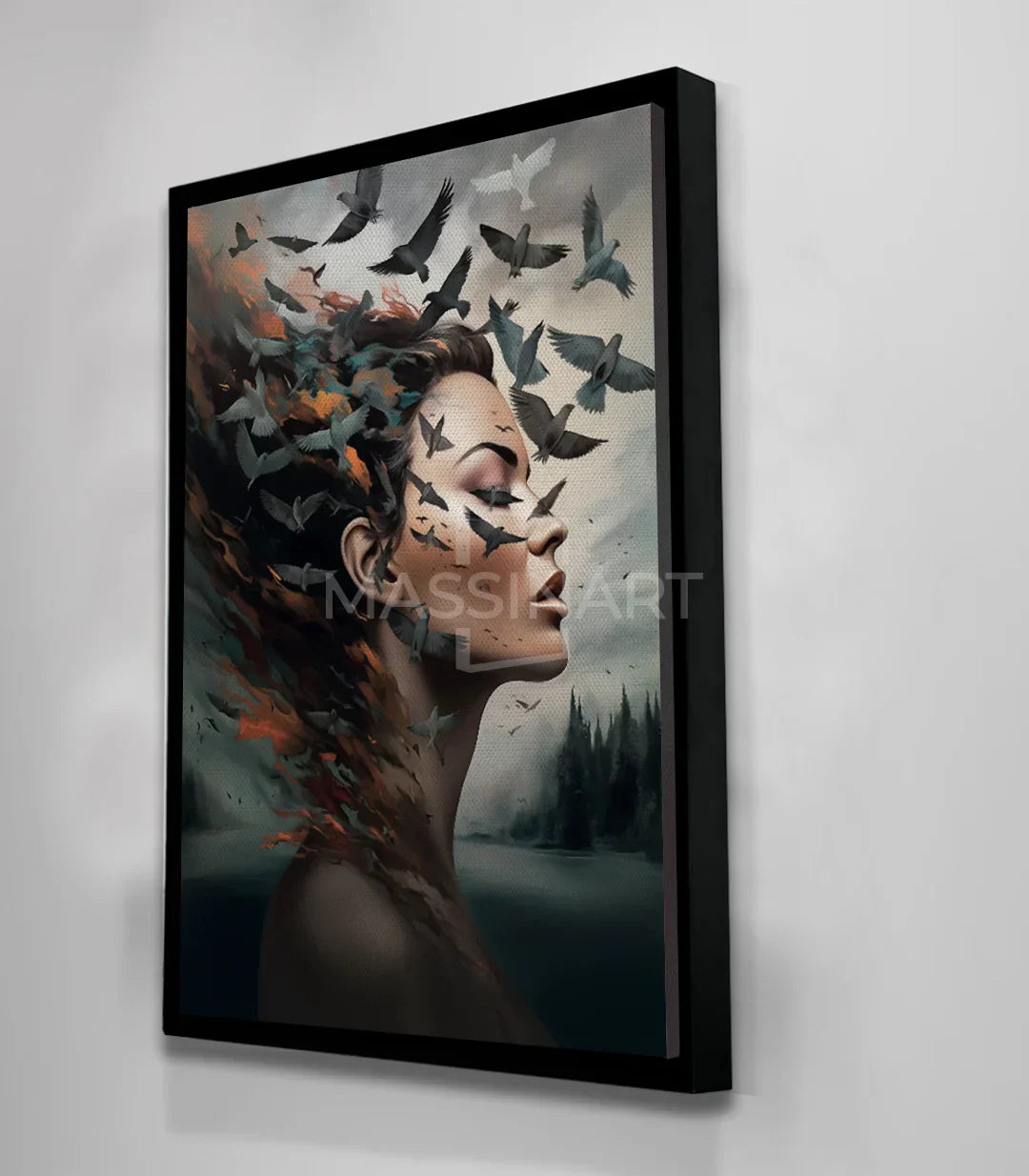 Cuadro Gone — aves en vuelo efecto abstracto naturaleza, Massinart