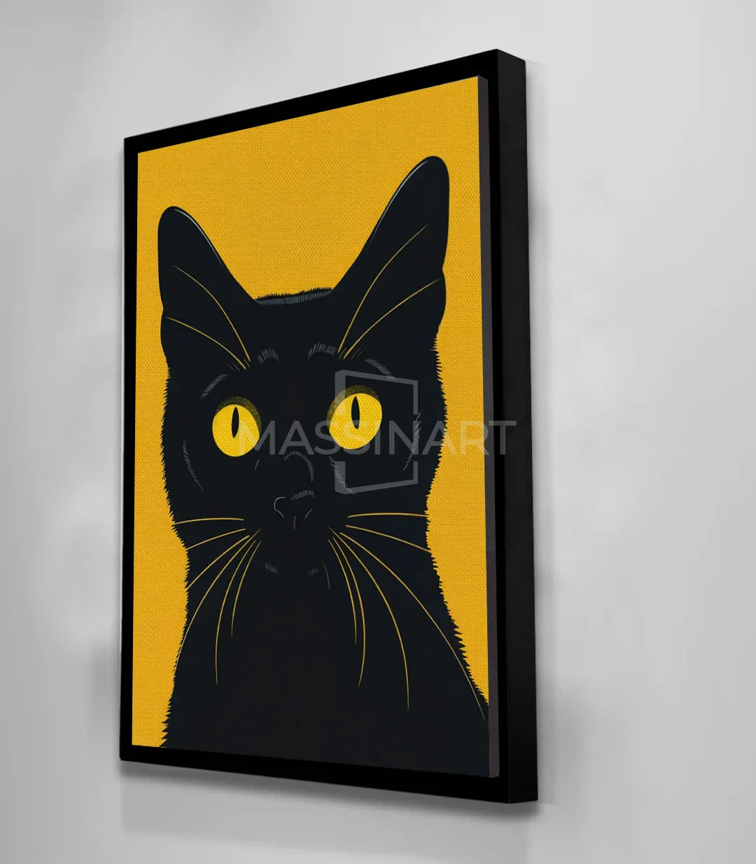 Puesta en escena cuadro gato pop-art en salón moderno — Massinart