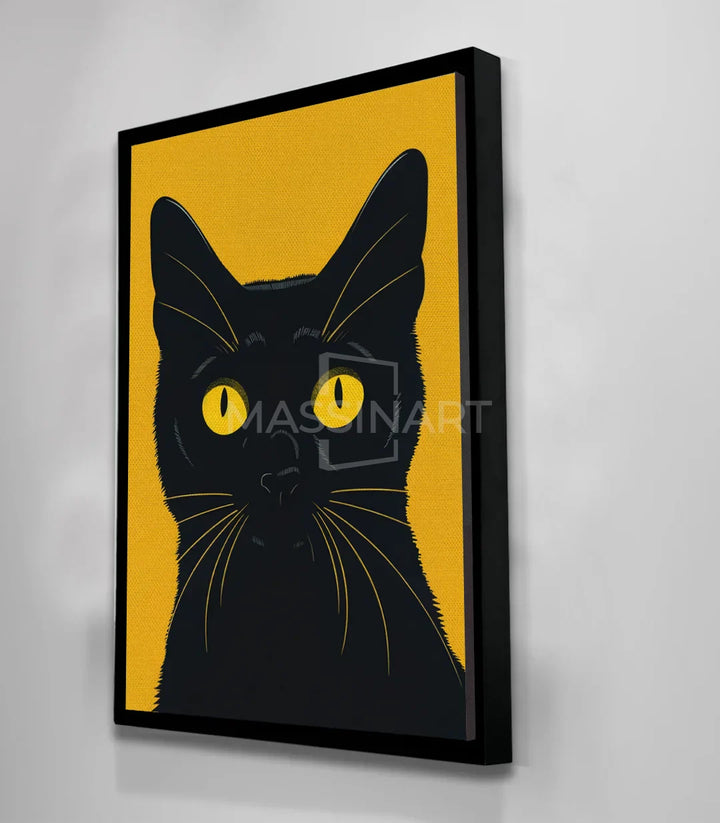 Puesta en escena cuadro gato pop-art en salón moderno — Massinart