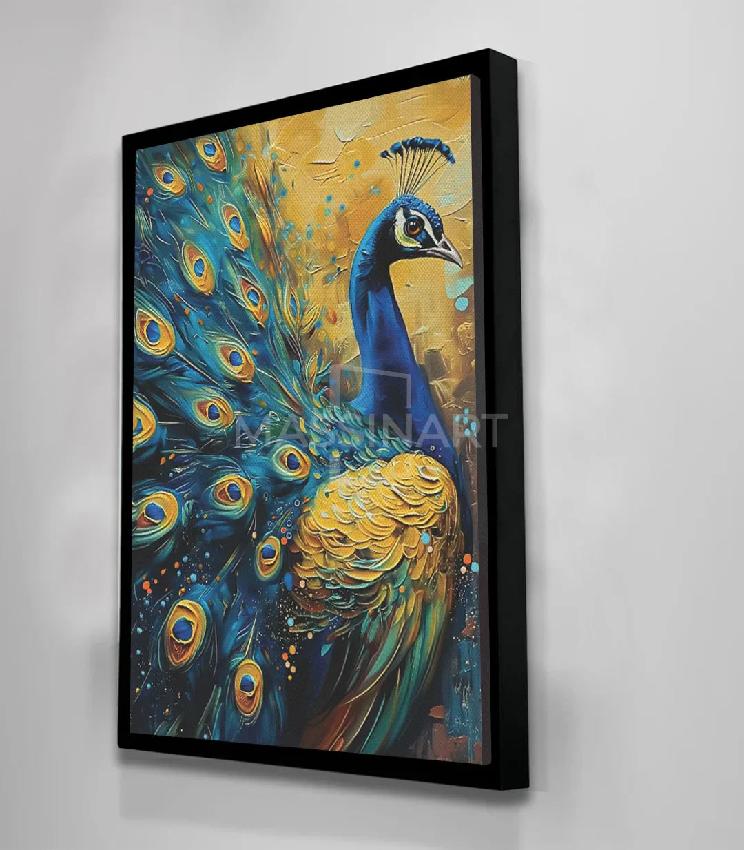 Cuadro pavo real en salón ambiente de lujo — Massinart