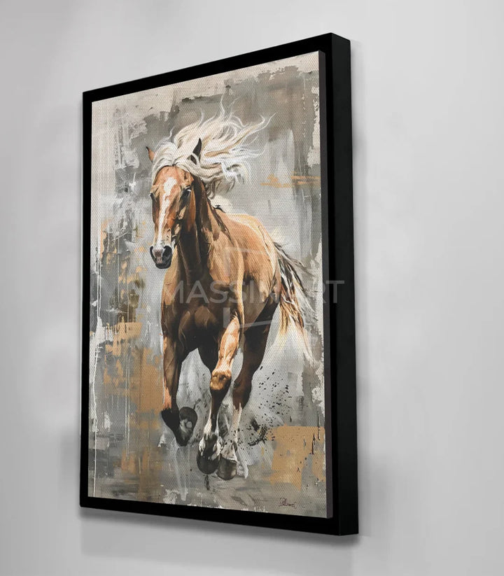Armonía decorativa en interior con cuadro Boundless de caballo — Massinart