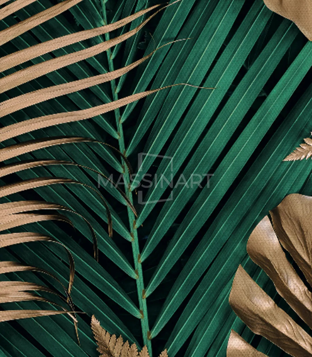 Pasillo luminoso — cuadro botánico contemporáneo que añade profundidad y naturaleza al espacio, Massinart