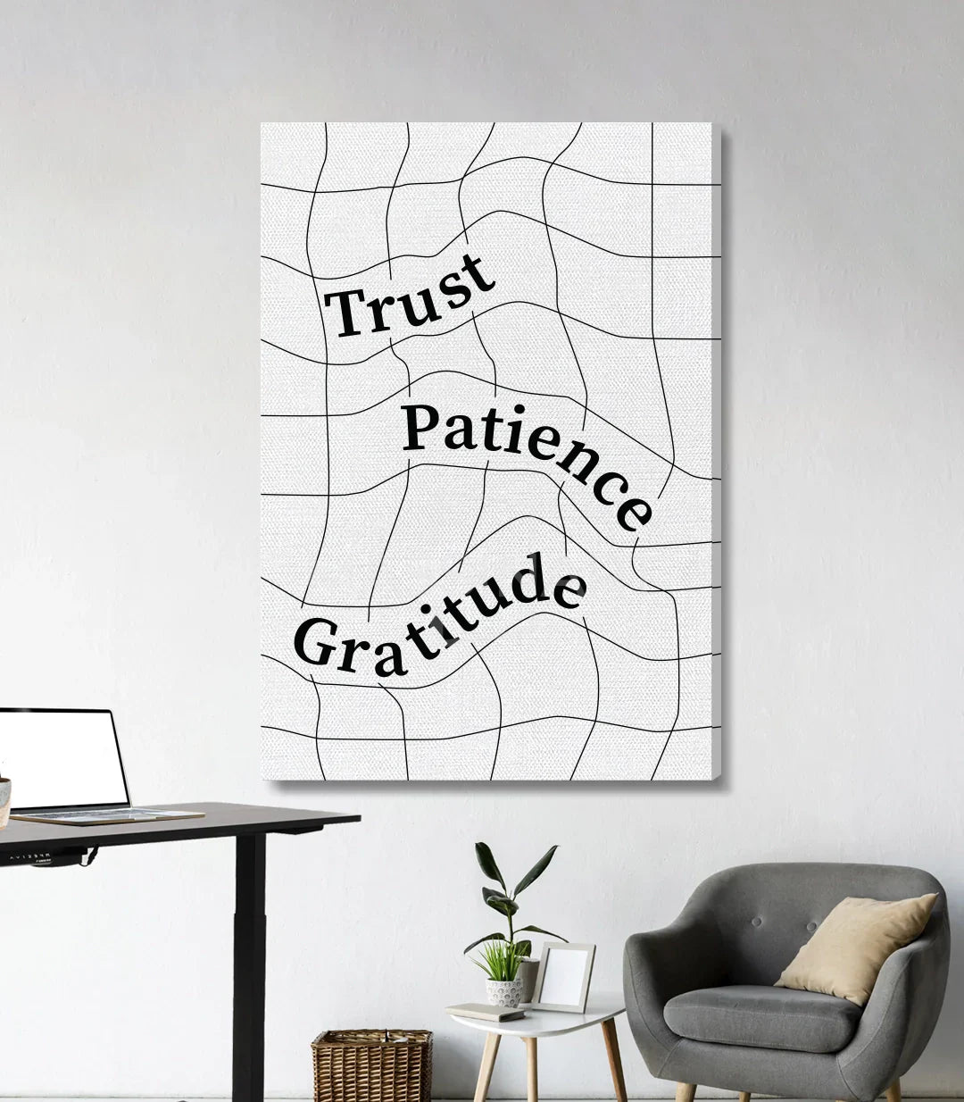 Lámina motivacional arte mural — texto en inglés sobre fondo blanco, Massinart