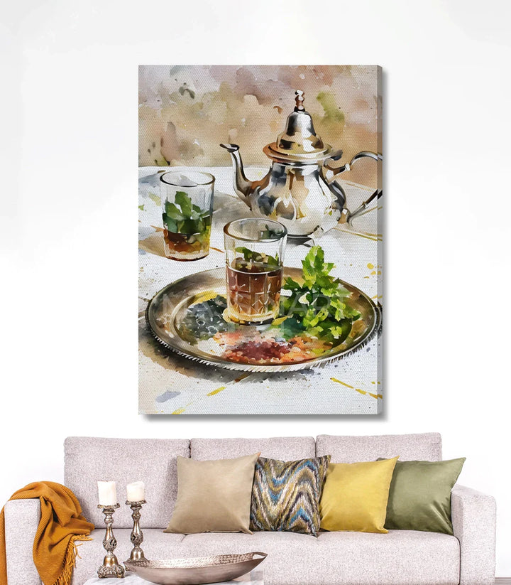 Cuadro Moroccan Tea en cocina de estilo oriental — decoración mural artística, Massinart