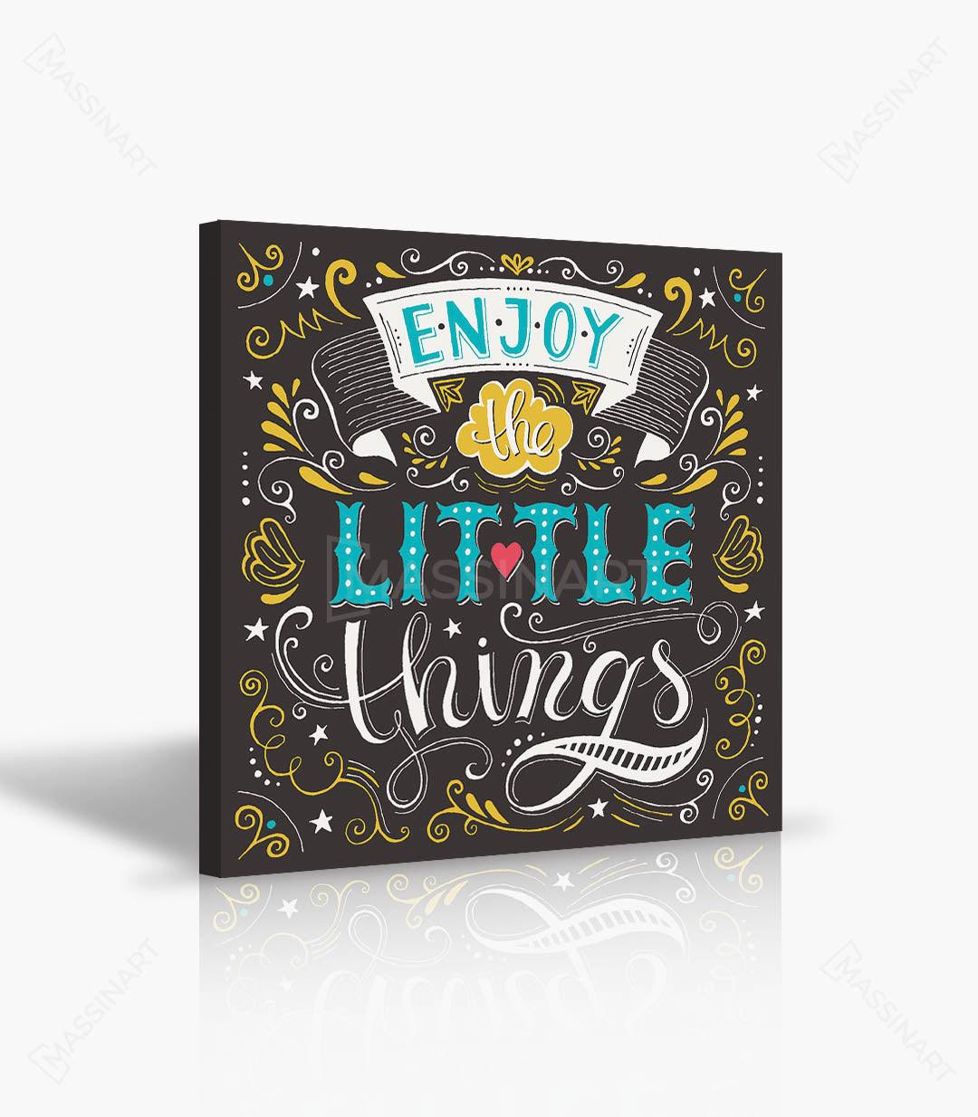 Cuadro Little Things — lámina ilustrativa de lo cotidiano, estética depurada para escritorio o salón contemporáneo
